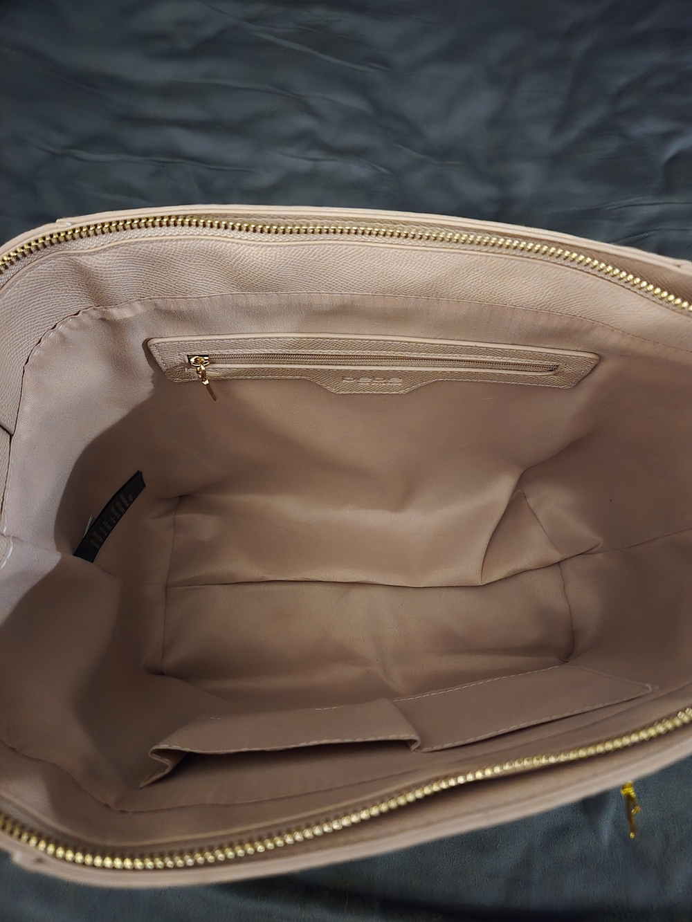Women’s XL BEBE Tote Bag in Blush Pink with Gold Hardware